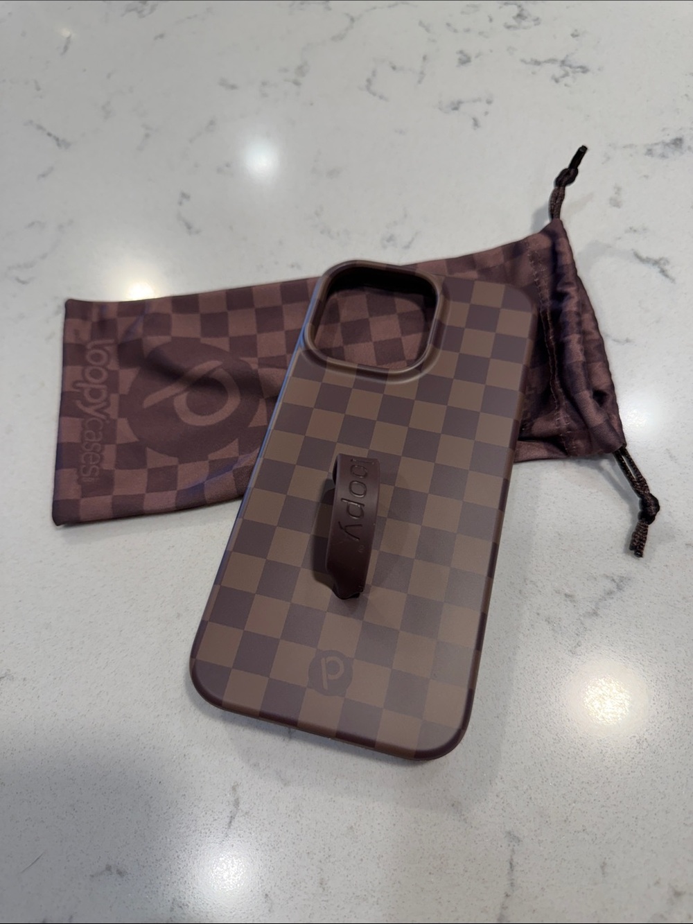 Loopy Case Brown Checkered iPhone Case  Loop iPhone 14 Pro Max- never used